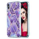 For iPhone XS Max 3D Electroplating Marble Pattern TPU Protective Case(Purple) - 1