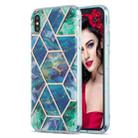 For iPhone XS Max 3D Electroplating Marble Pattern TPU Protective Case(Dark Green) - 1
