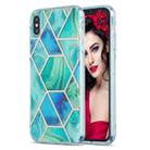 For iPhone XS Max 3D Electroplating Marble Pattern TPU Protective Case(Green Blue) - 1