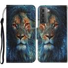 For Samsung Galaxy S21 5G Coloured Drawing Pattern Horizontal Flip PU Leather Case with Holder & Card Slots & Wallet & Lanyard(Lion) - 1