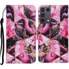 For Samsung Galaxy S21 Ultra 5G Coloured Drawing Pattern Horizontal Flip PU Leather Case with Holder & Card Slots & Wallet & Lanyard(Purple Marble) - 1