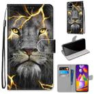 For Samsung Galaxy M31s Coloured Drawing Cross Texture Horizontal Flip PU Leather Case with Holder & Card Slots & Wallet & Lanyard(Fission Lion) - 1