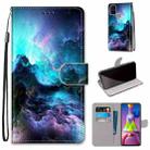 For Samsung Galaxy M51 Coloured Drawing Cross Texture Horizontal Flip PU Leather Case with Holder & Card Slots & Wallet & Lanyard(Colorful Clouds) - 1
