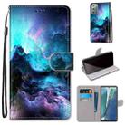 For Samsung Galaxy Note 20 Coloured Drawing Cross Texture Horizontal Flip PU Leather Case with Holder & Card Slots & Wallet & Lanyard(Colorful Clouds) - 1