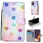 For Samsung Galaxy Note 20 Ultra Coloured Drawing Cross Texture Horizontal Flip PU Leather Case with Holder & Card Slots & Wallet & Lanyard(Footprint Water Drops) - 1