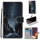 For Samsung Galaxy Note 20 Ultra Coloured Drawing Cross Texture Horizontal Flip PU Leather Case with Holder & Card Slots & Wallet & Lanyard(Mountain Road Starry Sky) - 1