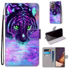 For Samsung Galaxy Note 20 Ultra Coloured Drawing Cross Texture Horizontal Flip PU Leather Case with Holder & Card Slots & Wallet & Lanyard(Tiger Drinking Water) - 1