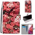 For Samsung Galaxy S20 FE 5G Coloured Drawing Cross Texture Horizontal Flip PU Leather Case with Holder & Card Slots & Wallet & Lanyard(Pink Rose Garden) - 1