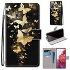 For Samsung Galaxy S20 FE 5G Coloured Drawing Cross Texture Horizontal Flip PU Leather Case with Holder & Card Slots & Wallet & Lanyard(Golden Butterfly Group) - 1