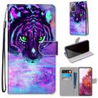 For Samsung Galaxy S20 FE 5G Coloured Drawing Cross Texture Horizontal Flip PU Leather Case with Holder & Card Slots & Wallet & Lanyard(Tiger Drinking Water) - 1