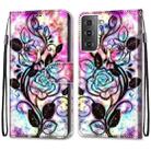 For Samsung Galaxy S21 5G Coloured Drawing Cross Texture Horizontal Flip PU Leather Case with Holder & Card Slots & Wallet & Lanyard(Color Bottom Hollow Flower) - 2