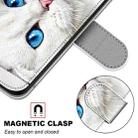 For Samsung Galaxy S21 5G Coloured Drawing Cross Texture Horizontal Flip PU Leather Case with Holder & Card Slots & Wallet & Lanyard(White Kitten) - 9