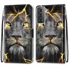 For Samsung Galaxy S21 5G Coloured Drawing Cross Texture Horizontal Flip PU Leather Case with Holder & Card Slots & Wallet & Lanyard(Fission Lion) - 2