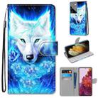 For Samsung Galaxy S21 Ultra 5G Coloured Drawing Cross Texture Horizontal Flip PU Leather Case with Holder & Card Slots & Wallet & Lanyard(Dick Rose Wolf) - 1