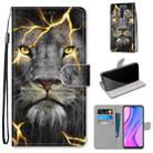 For Xiaomi Redmi 9 Coloured Drawing Cross Texture Horizontal Flip PU Leather Case with Holder & Card Slots & Wallet & Lanyard(Fission Lion) - 1