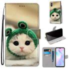 For Xiaomi Redmi 9A Coloured Drawing Cross Texture Horizontal Flip PU Leather Case with Holder & Card Slots & Wallet & Lanyard(Frog Kitten) - 1