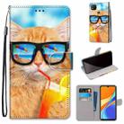 For Xiaomi Redmi 9C Coloured Drawing Cross Texture Horizontal Flip PU Leather Case with Holder & Card Slots & Wallet & Lanyard(Cat Drinking Soda) - 1