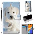 For Xiaomi Redmi 9C Coloured Drawing Cross Texture Horizontal Flip PU Leather Case with Holder & Card Slots & Wallet & Lanyard(Snow Puppy) - 1