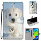 For Xiaomi Redmi 10X 4G / Note 9 Coloured Drawing Cross Texture Horizontal Flip PU Leather Case with Holder & Card Slots & Wallet & Lanyard(Snow Puppy) - 1