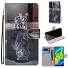 For Xiaomi Redmi 10X 4G / Note 9 Coloured Drawing Cross Texture Horizontal Flip PU Leather Case with Holder & Card Slots & Wallet & Lanyard(Cat Becomes Tiger) - 1