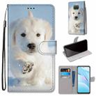 For Xiaomi Mi 10T Lite 5G Coloured Drawing Cross Texture Horizontal Flip PU Leather Case with Holder & Card Slots & Wallet & Lanyard(Snow Puppy) - 1