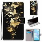 For Xiaomi Mi 10T Lite 5G Coloured Drawing Cross Texture Horizontal Flip PU Leather Case with Holder & Card Slots & Wallet & Lanyard(Golden Butterfly Group) - 1