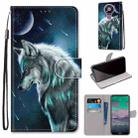 For Nokia 3.4 Coloured Drawing Cross Texture Horizontal Flip PU Leather Case with Holder & Card Slots & Wallet & Lanyard(Pensive Wolf) - 1