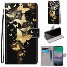 For Nokia 3.4 Coloured Drawing Cross Texture Horizontal Flip PU Leather Case with Holder & Card Slots & Wallet & Lanyard(Golden Butterfly Group) - 1