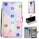 For Nokia 5.3 Coloured Drawing Cross Texture Horizontal Flip PU Leather Case with Holder & Card Slots & Wallet & Lanyard(Footprint Water Drops) - 1