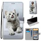 For Nokia 5.3 Coloured Drawing Cross Texture Horizontal Flip PU Leather Case with Holder & Card Slots & Wallet & Lanyard(Small Gray Cat) - 1