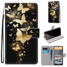 For Nokia 5.3 Coloured Drawing Cross Texture Horizontal Flip PU Leather Case with Holder & Card Slots & Wallet & Lanyard(Golden Butterfly Group) - 1