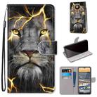 For Nokia 5.3 Coloured Drawing Cross Texture Horizontal Flip PU Leather Case with Holder & Card Slots & Wallet & Lanyard(Fission Lion) - 1