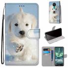 For Nokia 7.2 Coloured Drawing Cross Texture Horizontal Flip PU Leather Case with Holder & Card Slots & Wallet & Lanyard(Snow Puppy) - 1