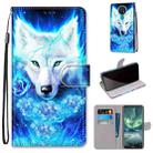 For Nokia 7.2 Coloured Drawing Cross Texture Horizontal Flip PU Leather Case with Holder & Card Slots & Wallet & Lanyard(Dick Rose Wolf) - 1