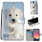 For Nokia C2 Coloured Drawing Cross Texture Horizontal Flip PU Leather Case with Holder & Card Slots & Wallet & Lanyard(Snow Puppy) - 1
