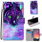 For Nokia C2 Coloured Drawing Cross Texture Horizontal Flip PU Leather Case with Holder & Card Slots & Wallet & Lanyard(Tiger Drinking Water) - 1