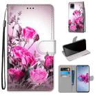 For ZTE Axon 11 5G Coloured Drawing Cross Texture Horizontal Flip PU Leather Case with Holder & Card Slots & Wallet & Lanyard(Wild Rose) - 1