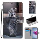 For ZTE Axon 11 5G Coloured Drawing Cross Texture Horizontal Flip PU Leather Case with Holder & Card Slots & Wallet & Lanyard(Cat Becomes Tiger) - 1