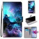 For ZTE Axon 11 5G Coloured Drawing Cross Texture Horizontal Flip PU Leather Case with Holder & Card Slots & Wallet & Lanyard(Colorful Clouds) - 1