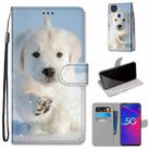 For ZTE Axon 11 SE 5G Coloured Drawing Cross Texture Horizontal Flip PU Leather Case with Holder & Card Slots & Wallet & Lanyard(Snow Puppy) - 1