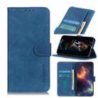 For Motorola Moto G Power 2021 KHAZNEH Retro Texture PU + TPU Horizontal Flip Leather Case with Holder & Card Slots & Wallet(Blue) - 1