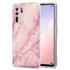 For Huawei nova 7 SE TPU Gilt Marble Pattern Protective Case(Pink) - 1