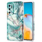 For Huawei P40 TPU Gilt Marble Pattern Protective Case(Green) - 1