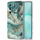 For Huawei P40 Pro TPU Gilt Marble Pattern Protective Case(Green) - 1