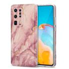 For Huawei P40 Pro+ TPU Gilt Marble Pattern Protective Case(Pink) - 1