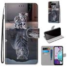 For LG K31 Coloured Drawing Cross Texture Horizontal Flip PU Leather Case with Holder & Card Slots & Wallet & Lanyard(Cat Becomes Tiger) - 1