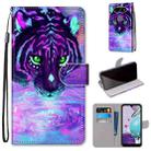 For LG K31 Coloured Drawing Cross Texture Horizontal Flip PU Leather Case with Holder & Card Slots & Wallet & Lanyard(Tiger Drinking Water) - 1