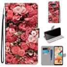 For LG K41S / K51S Coloured Drawing Cross Texture Horizontal Flip PU Leather Case with Holder & Card Slots & Wallet & Lanyard(Pink Rose Garden) - 1