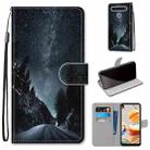 For LG K61 Coloured Drawing Cross Texture Horizontal Flip PU Leather Case with Holder & Card Slots & Wallet & Lanyard(Mountain Road Starry Sky) - 1