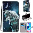 For Motorola Moto E7 Plus / G9 Play / G9 Coloured Drawing Cross Texture Horizontal Flip PU Leather Case with Holder & Card Slots & Wallet & Lanyard(Contemplative Wolf) - 1